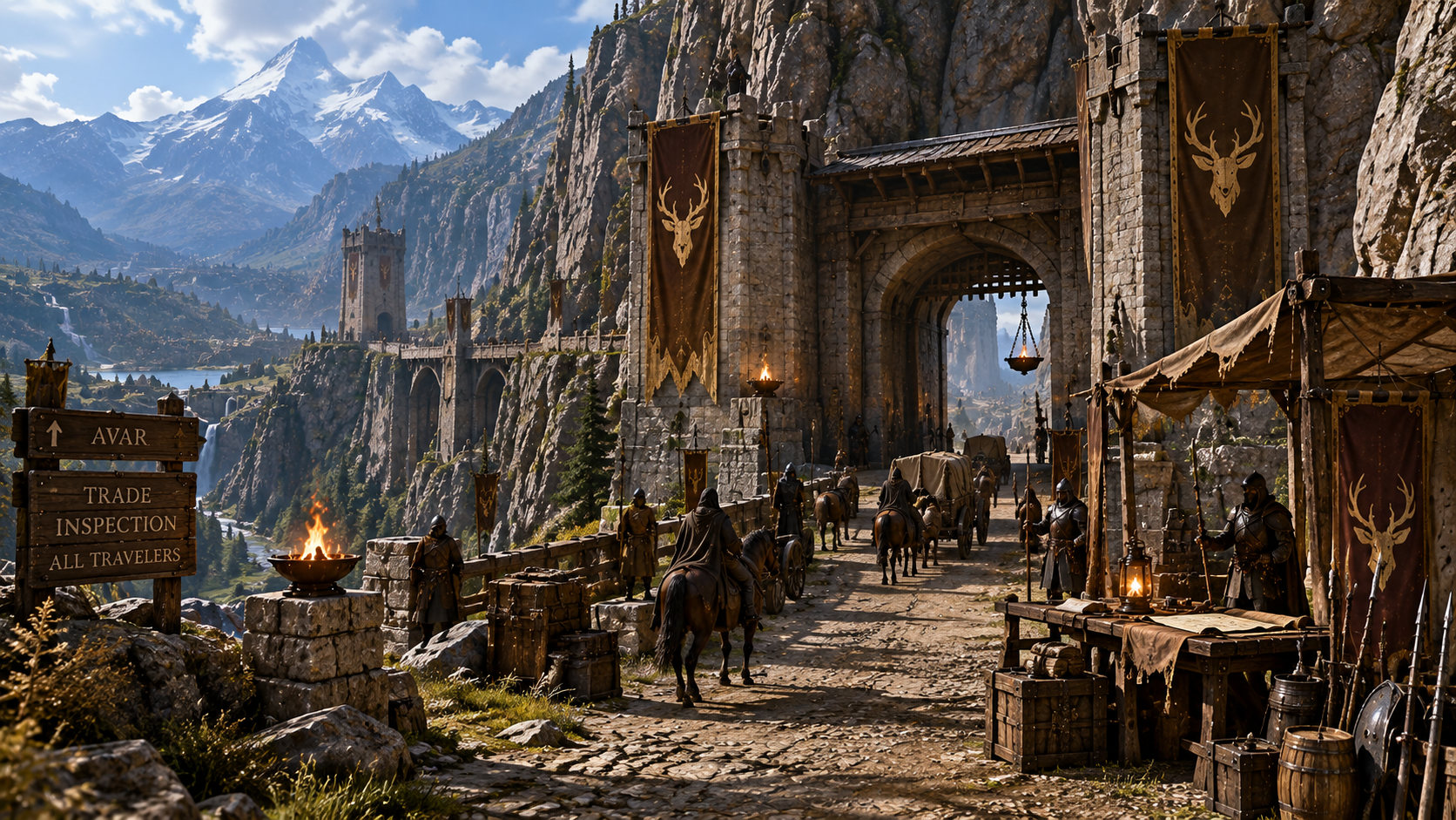 Lenid's Pass, a gigantic fortified mountain gate and arena in Menfelled.
