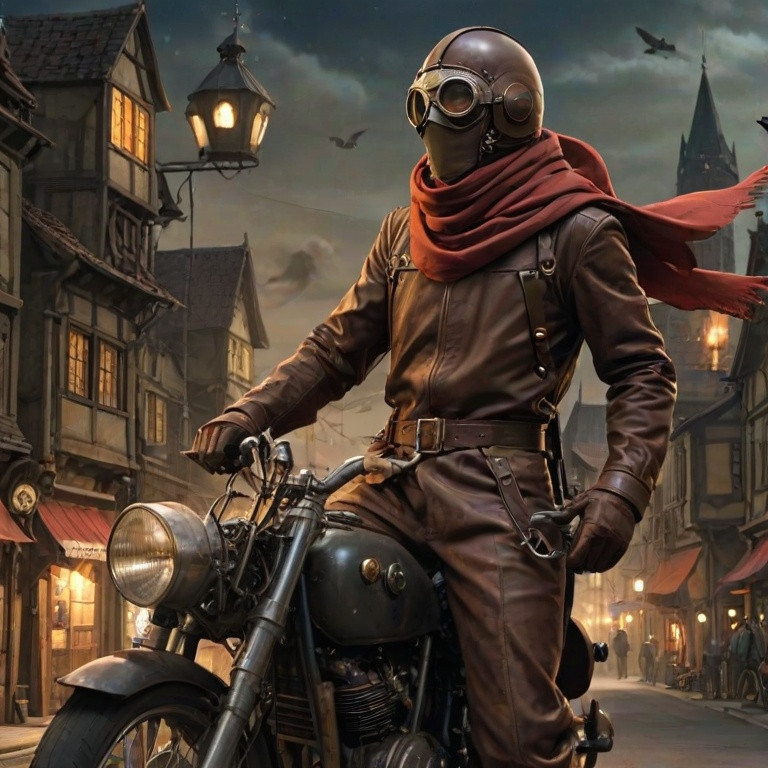 Masked rider artwork representing a shared identity across worlds